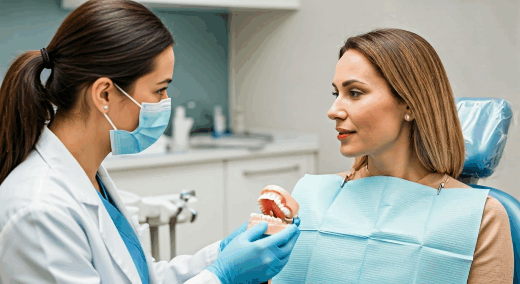 adult patient getting dental sealants at a premier silver spring dentist